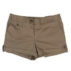 Banana Republic Factory SIZE 8 Taupe Cuffed Side Button 5 Pocket Dress Shorts